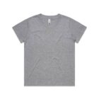 Plain gray short-sleeve t-shirt laid flat on a white background.