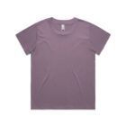 Plain short-sleeve lavender t-shirt laid flat on a white background.