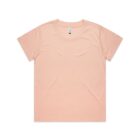 Plain light pink short-sleeve t-shirt laid flat on a white background.