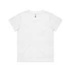 Plain white short-sleeve t-shirt laid flat on a white background.