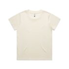 Plain off-white short-sleeve t-shirt laid flat on a white background.