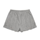 Gray cotton boxer shorts with an elastic waistband, laid flat on a white background.