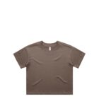 Brown short-sleeve t-shirt displayed on a white background.