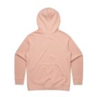Light pink hooded sweatshirt laid flat, shown from the back.