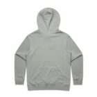 Light gray hooded sweatshirt shown from the back on a white background.