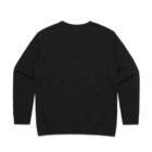 Black long-sleeve crewneck sweatshirt shown from the back on a white background.