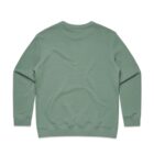 Green crewneck sweatshirt shown from the back, laid flat on a white background.
