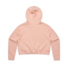 Light pink hooded sweatshirt laid flat, shown from the back.