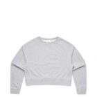 Light gray long-sleeve crewneck sweatshirt laid flat on a white background.