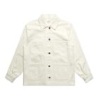 Off-white button-up jacket with four front pockets, laid flat on a white background.