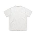 Back view of a plain white short-sleeve collared shirt on a white background.