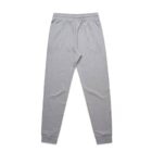 Gray sweatpants with an elastic waistband and cuffs, laid flat on a white background.