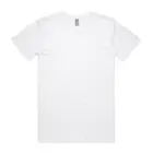 Plain white short-sleeve t-shirt laid flat on a white background.
