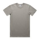 Plain light gray short-sleeve t-shirt laid flat on a white background.