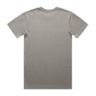 Plain light gray short-sleeve t-shirt shown from the back, laid flat on a white background.