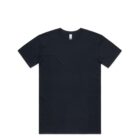 Plain black short-sleeve t-shirt laid flat on a white background.