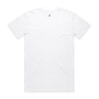 Plain white short-sleeve t-shirt laid flat on a white background.