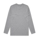 Plain gray long-sleeve t-shirt shown from the back on a white background.