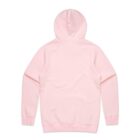 Light pink hooded sweatshirt shown from the back on a white background.