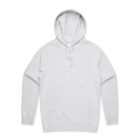 Light gray hooded sweatshirt with drawstrings and a front pocket, laid flat on a white background.