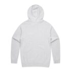 Light gray hooded sweatshirt laid flat, shown from the back against a white background.