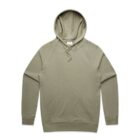 Light olive green hooded sweatshirt with front pocket, drawstrings, and long sleeves.