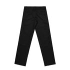 Black dress pants shown from the back, laid flat on a white background.