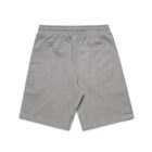 Gray shorts with an elastic waistband and a single back pocket, shown from the back.