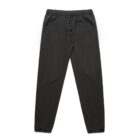 Black jogger sweatpants with an elastic waistband and cuffs, laid flat on a white background.