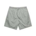 Light gray athletic shorts with an elastic waistband and drawstring, displayed on a white background.