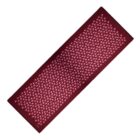 Rectangular maroon scarf with a repeating pink floral pattern on a white background.