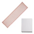 Light pink rectangular scarf next to a plain white box on a white background.