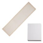 A long rectangular beige cloth and a plain white rectangular box on a white background.