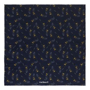Victoire Navy Silk Scarves