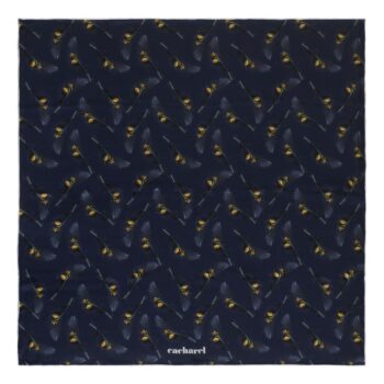Victoire Navy Silk Scarves