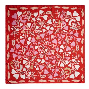 Fairy-Garden Red Silk Scarves