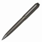 A textured, metallic-black ballpoint pen with a shiny clip and cap.