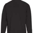 Black jacket shown from the back, with long sleeves and a high collar.