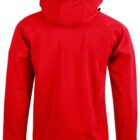 Red hooded jacket shown from the back, with long sleeves and no visible design details.