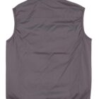 Gray sleeveless vest shown from the back on a white background.