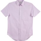 Light purple short-sleeve button-up shirt with chest pocket, laid flat.