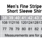 Men’s shirt size chart showing chest and body length measurements for sizes 38 to 50.