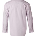 Back view of a light purple long-sleeve button-up shirt with a collar.