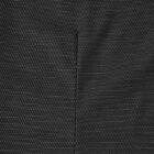 Close-up of black textured fabric with a visible seam running vertically down the center.