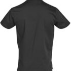 Plain black short-sleeve t-shirt shown from the back.