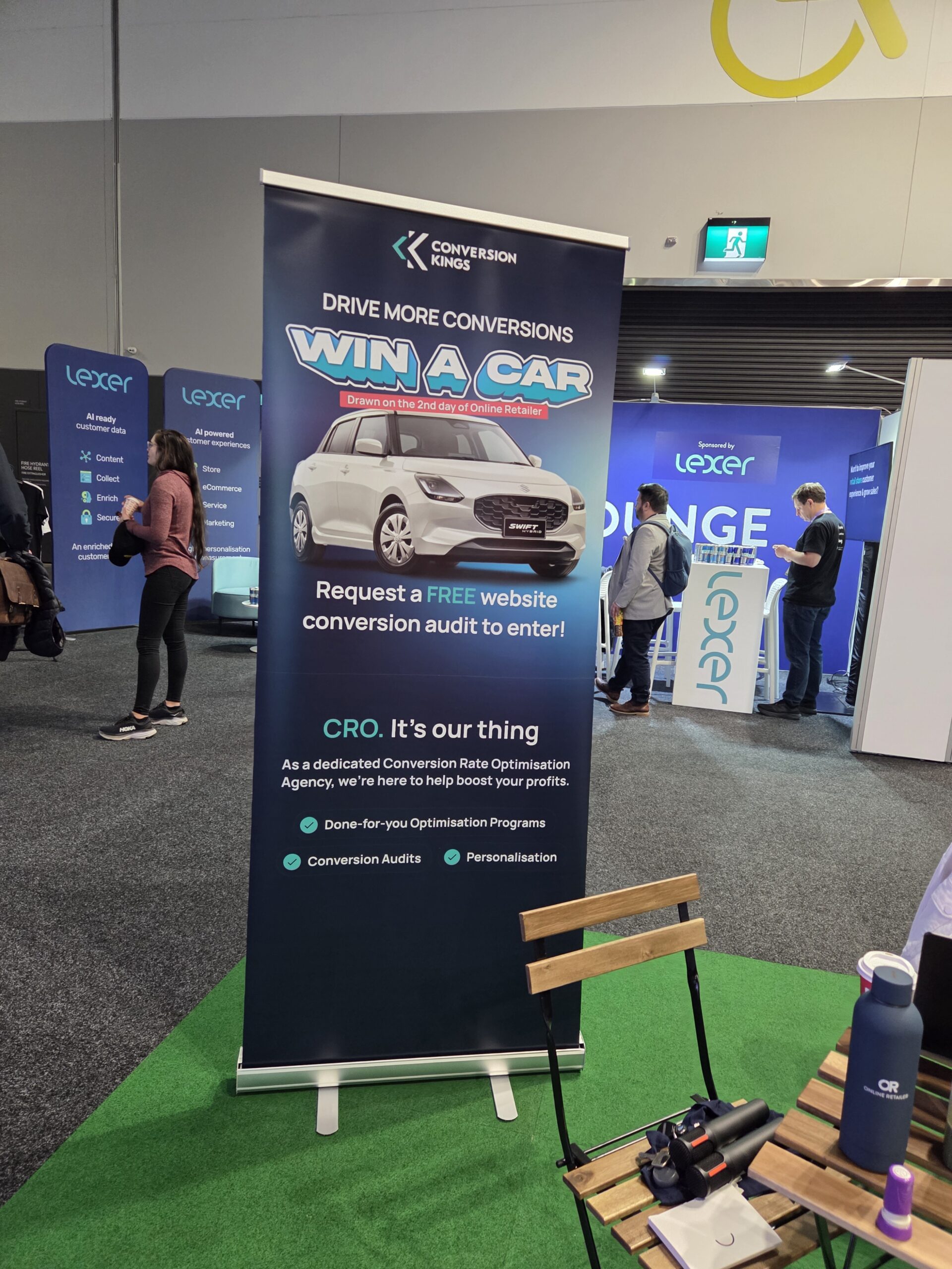 Banner at the 2025 Online Retailer Conference Sydney: Win a Car contest for conversion audits.