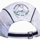 Spring woven fabric cap with mesh side panels and polar bear logo on back.