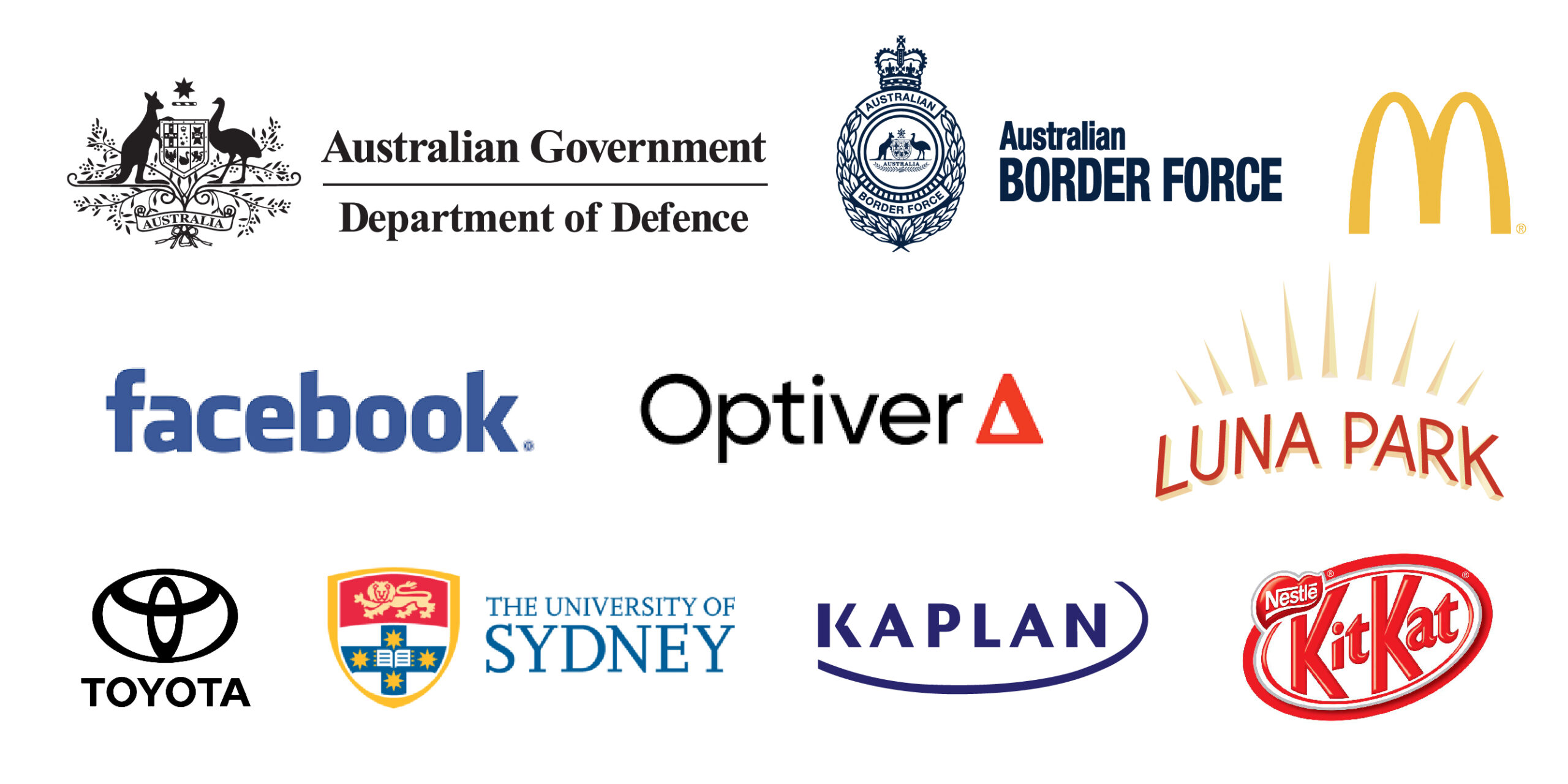 Logos of various organizations, ideal for promotional products Canberra businesses can use.
