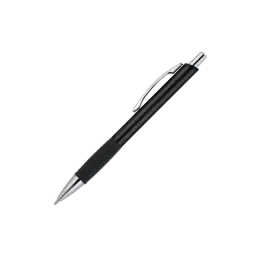 Black ballpoint pen with a silver tip—perfect for promotional products or corporate events.
