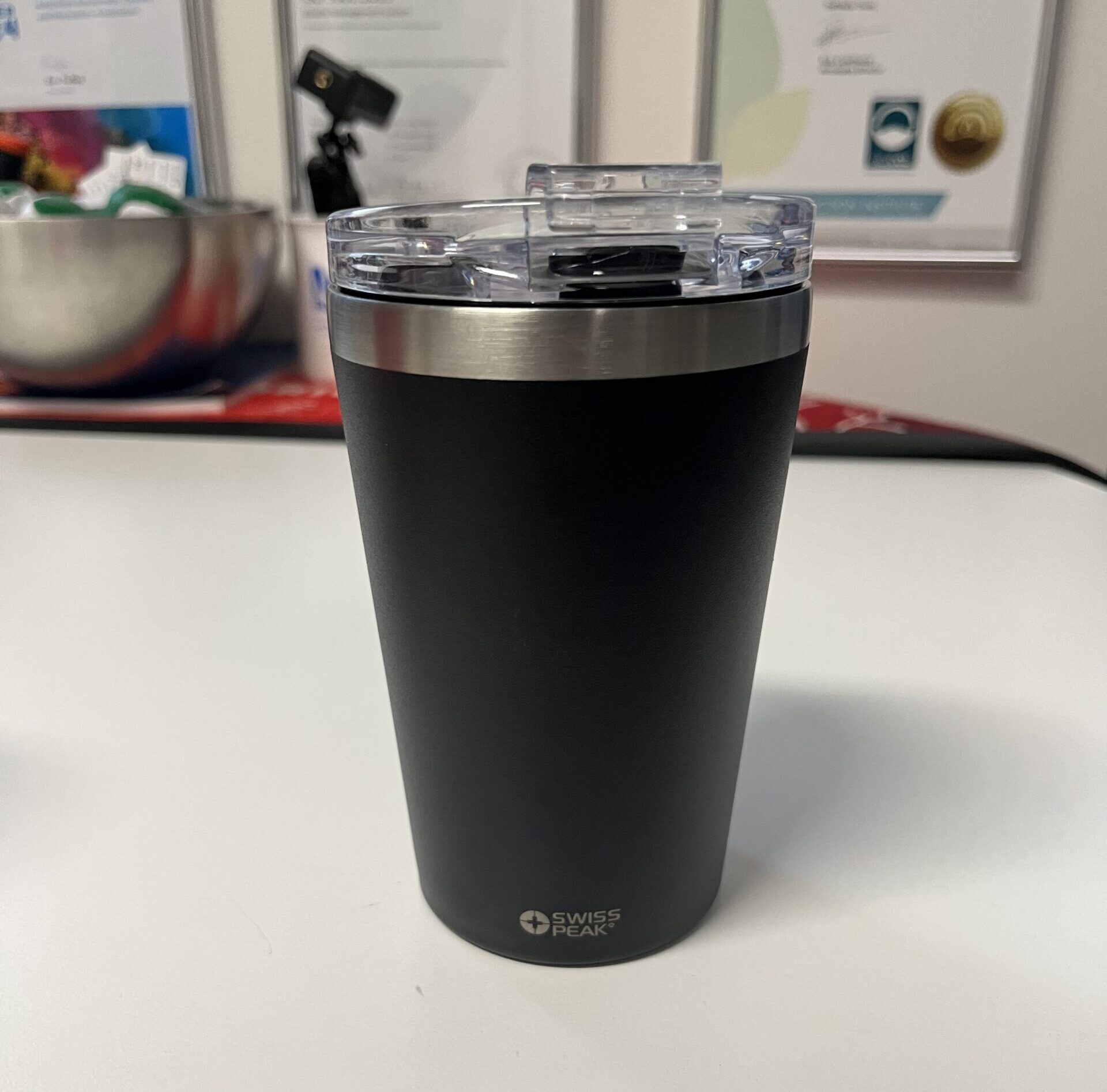 Black Swiss Peak thermal cup